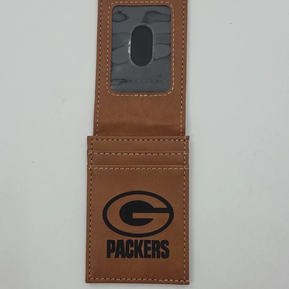Green Bay Packers Brown Leather Card Holder